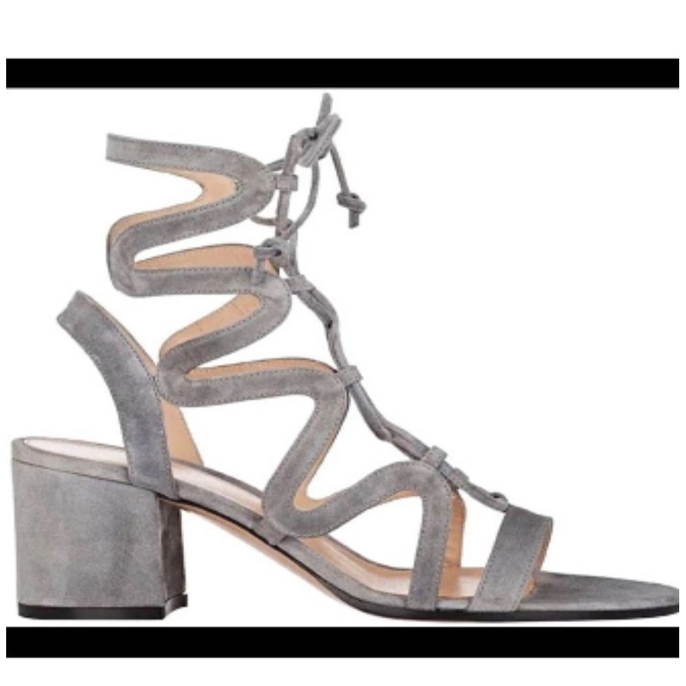 Gianvito Rossi Artemis 60 Gray Suede Heeled Sandals EUC